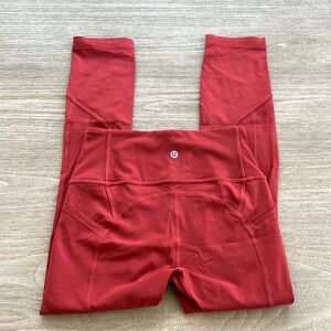 Clay Orange Lululemon Leggings Size 4 with pockets